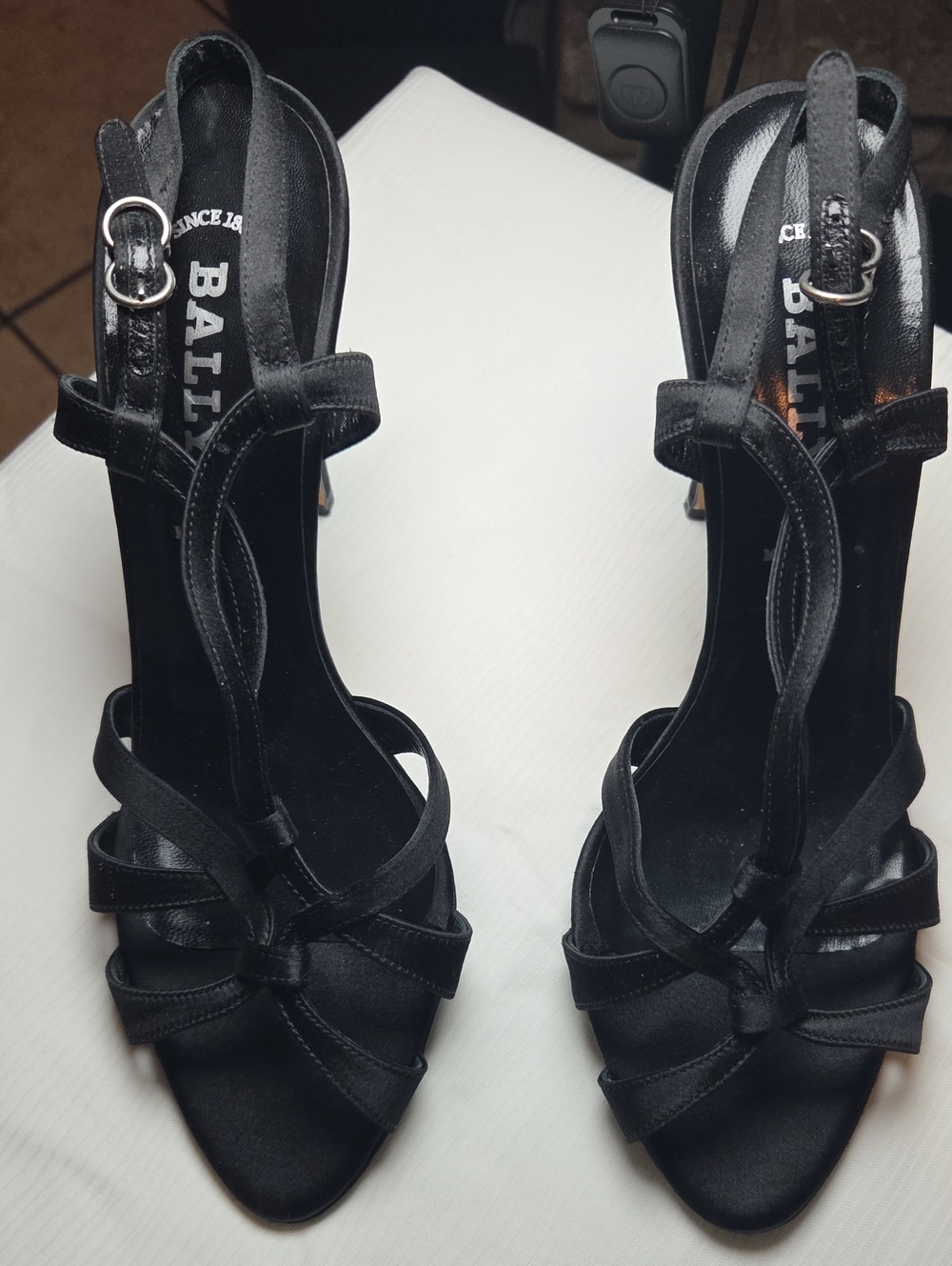 Bally Black Strappy Slingback Sandals